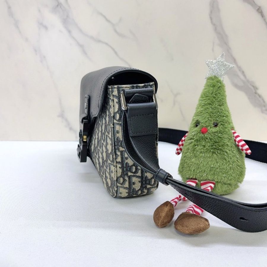 DIOR Oblique Saddle米黑翻蓋郵差包-2