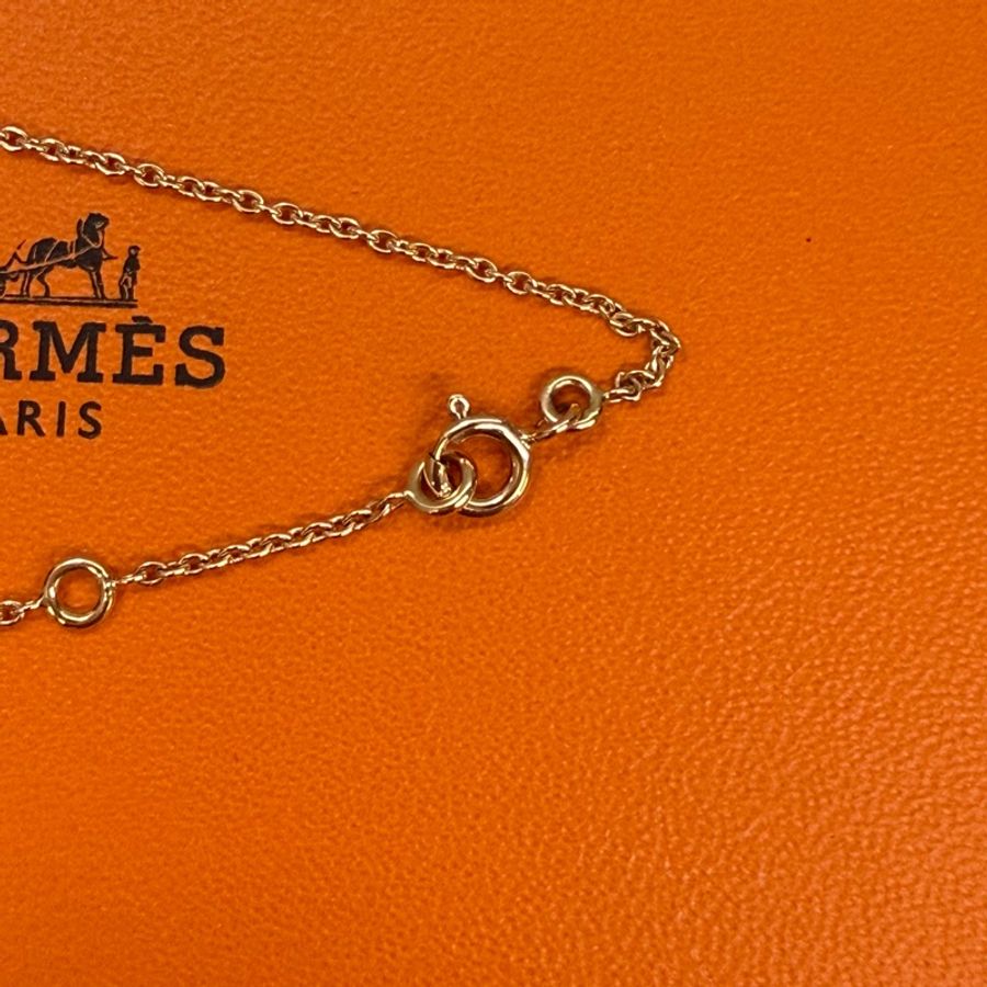 Hermes 750玫瑰金Farandole 墜飾豬鼻子項鏈-4