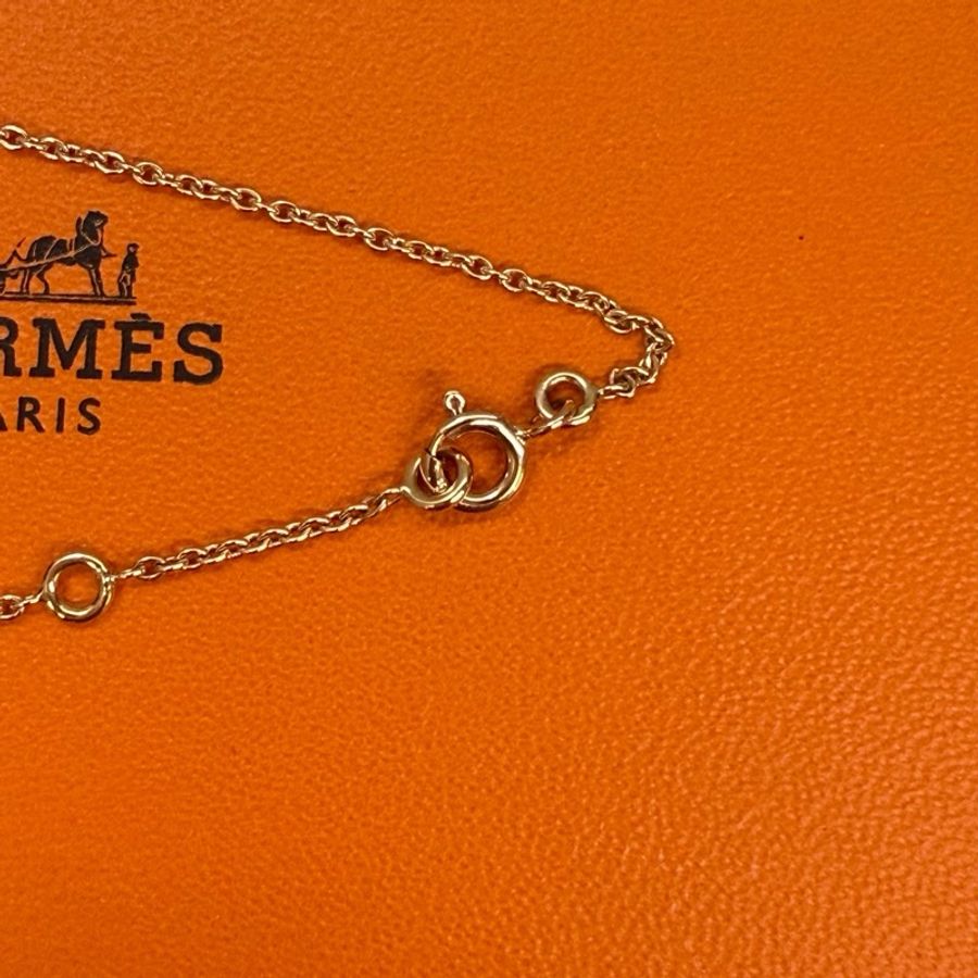 Hermes 750玫瑰金Farandole 墜飾豬鼻子項鏈-15