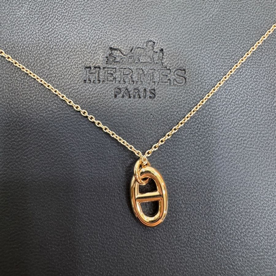 近新🥨Hermès 愛馬仕 750玫瑰金 Farandole 豬鼻項鍊 墜飾 項鍊 Necklace 珠寶 H108615B-7