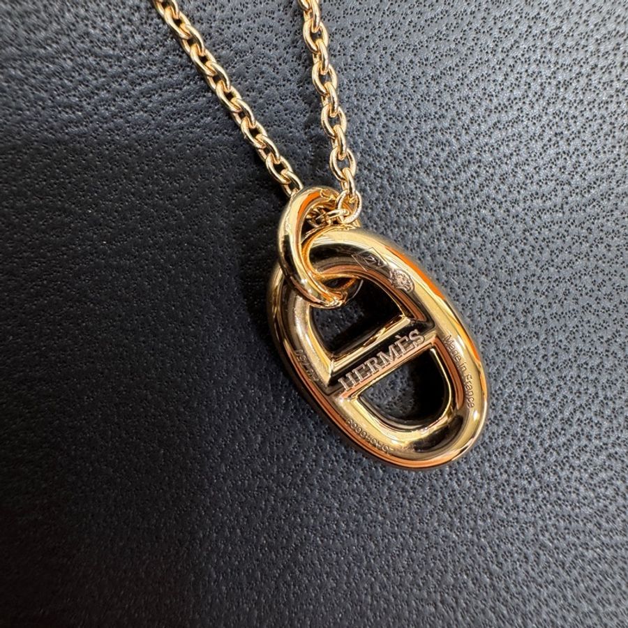 近新🥨Hermès 愛馬仕 750玫瑰金 Farandole 豬鼻項鍊 墜飾 項鍊 Necklace 珠寶 H108615B-10