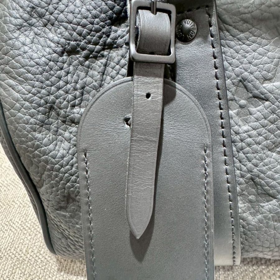 LV  keepall 25壓紋牛皮手提肩背包 晶片款-8