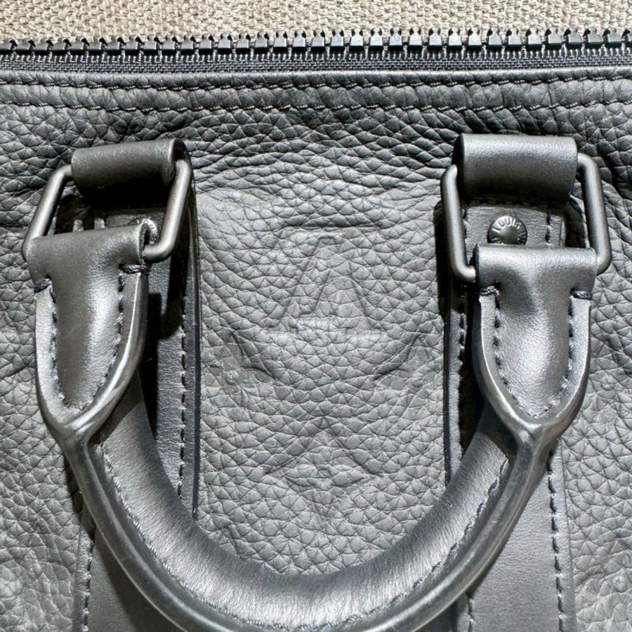 LV  keepall 25壓紋牛皮手提肩背包 晶片款-20