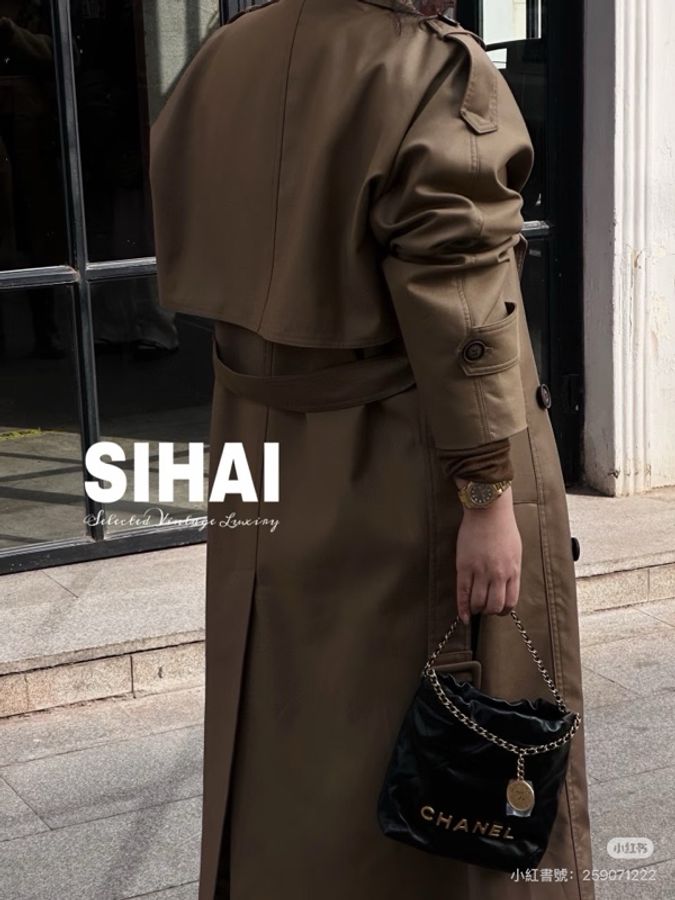 二手CHANEL黑色金字22bag mini 垃圾袋AS3980B 25P-16