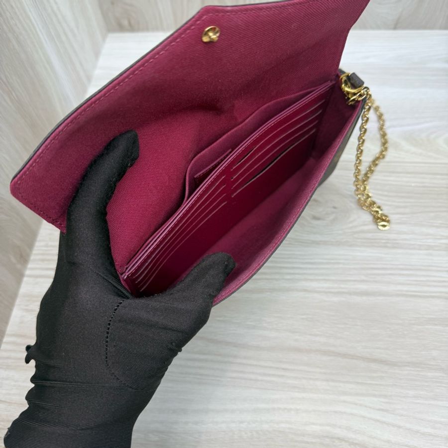 Lv 原花Felicie Pochette 三合一鏈包-16