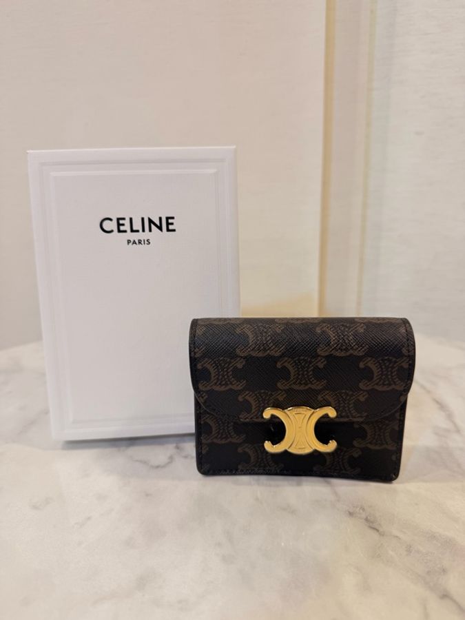 全新‼️Celine凱旋門老花零錢包-10