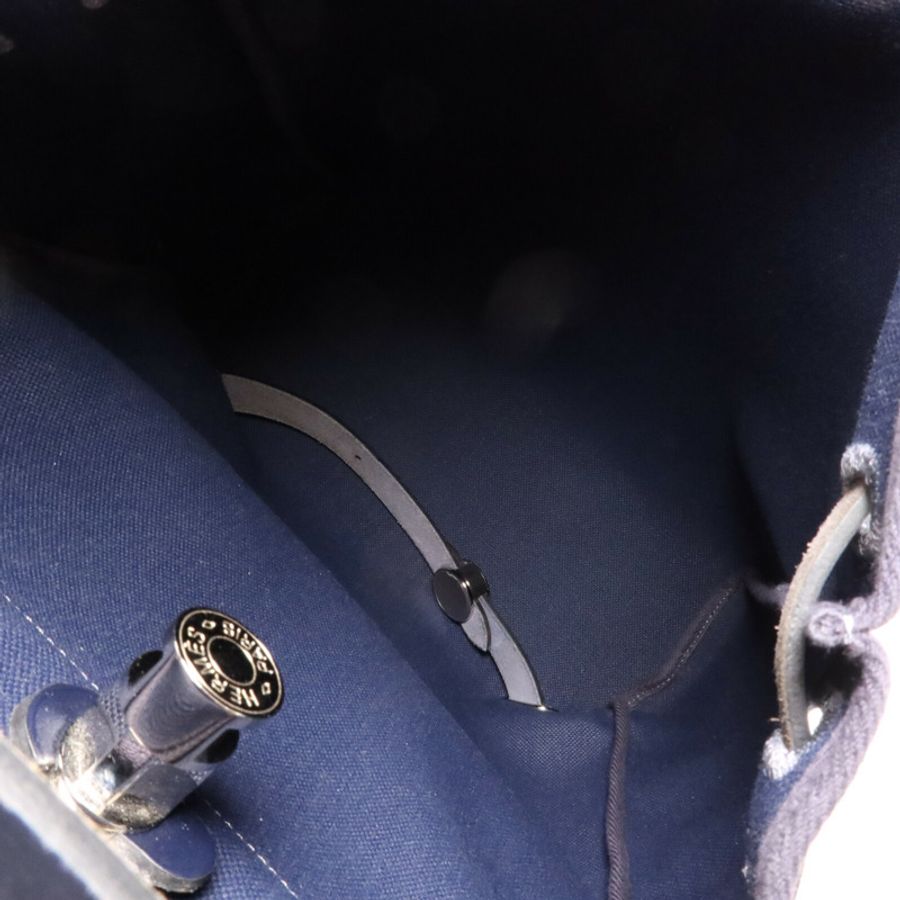 HERMES 帆布Herbag a Dos Zip Retourne Backpack背包Bleu Indigo-4