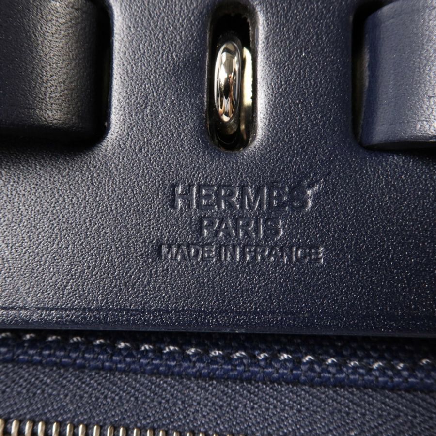 HERMES 帆布Herbag a Dos Zip Retourne Backpack背包Bleu Indigo-5