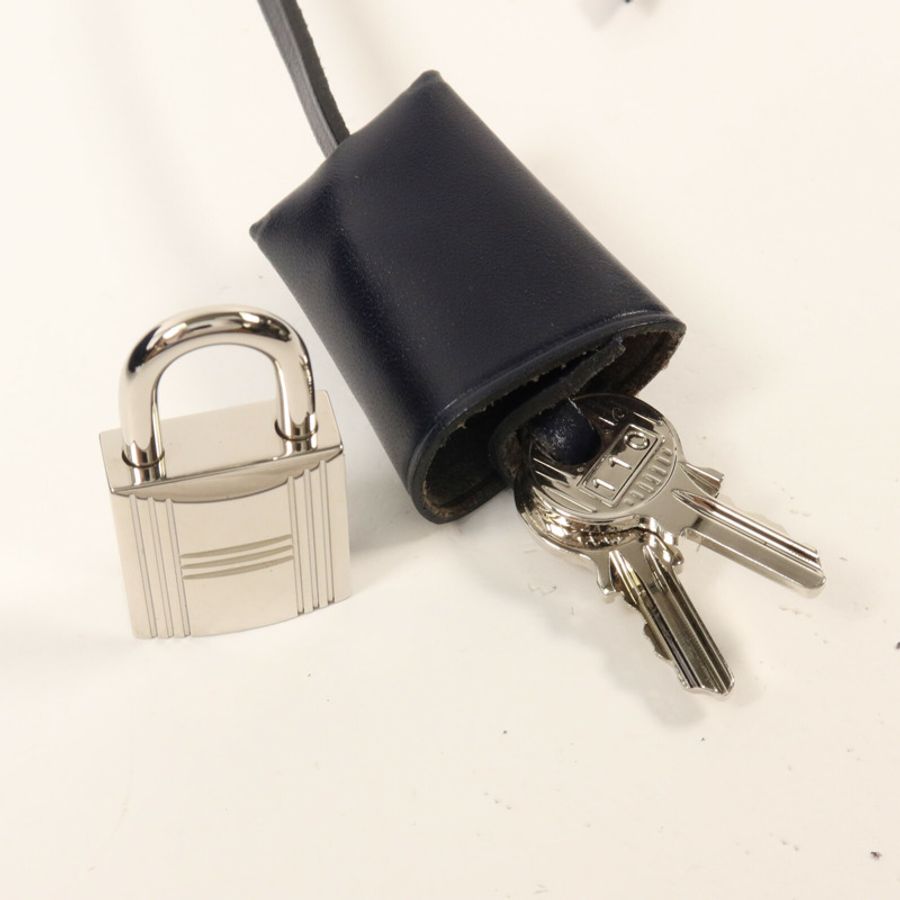 HERMES 帆布Herbag a Dos Zip Retourne Backpack背包Bleu Indigo-14