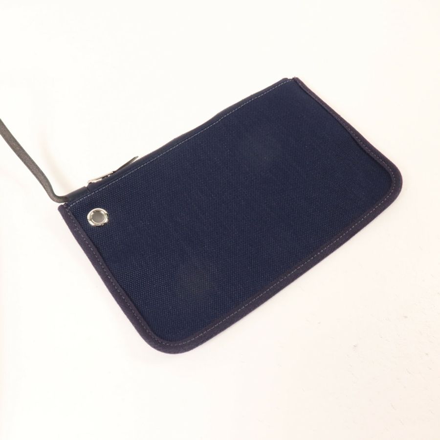 HERMES 帆布Herbag a Dos Zip Retourne Backpack背包Bleu Indigo-19