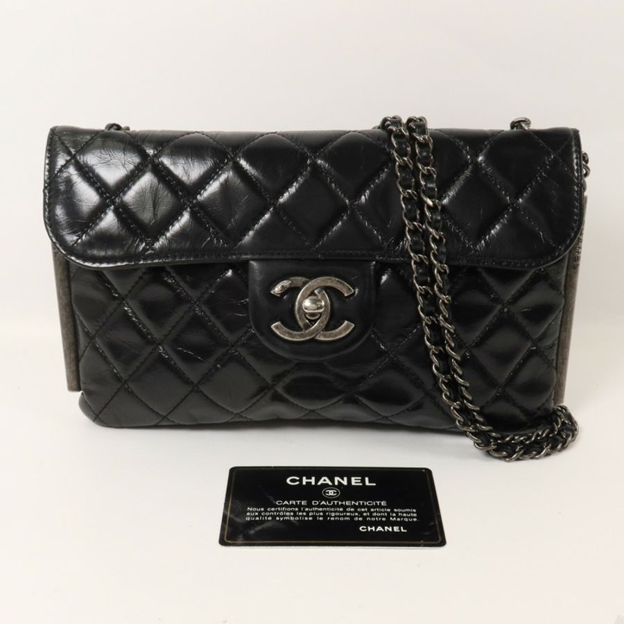 CHANEL 牛皮皮革Chain Shoulder鏈帶肩背袋-10