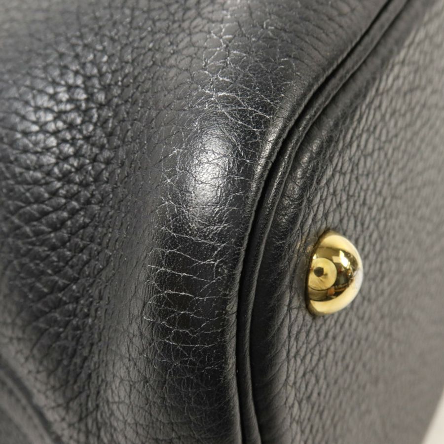 HERMES Clemence皮革Bolide 31手挽肩背兩用袋Noir-11
