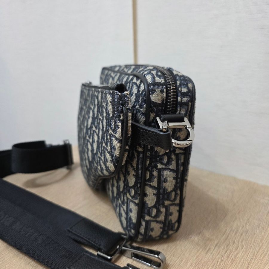 [品況優價甜🥨]Dior藍緹花鎢金釦Saddle三合一斜背包-1