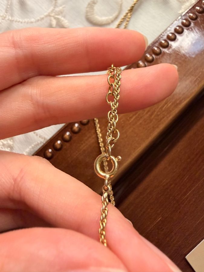 Dior 迪奧 中古經典立體扭紋 CD Logo 金色 鍍金 頸鏈 項鏈-10