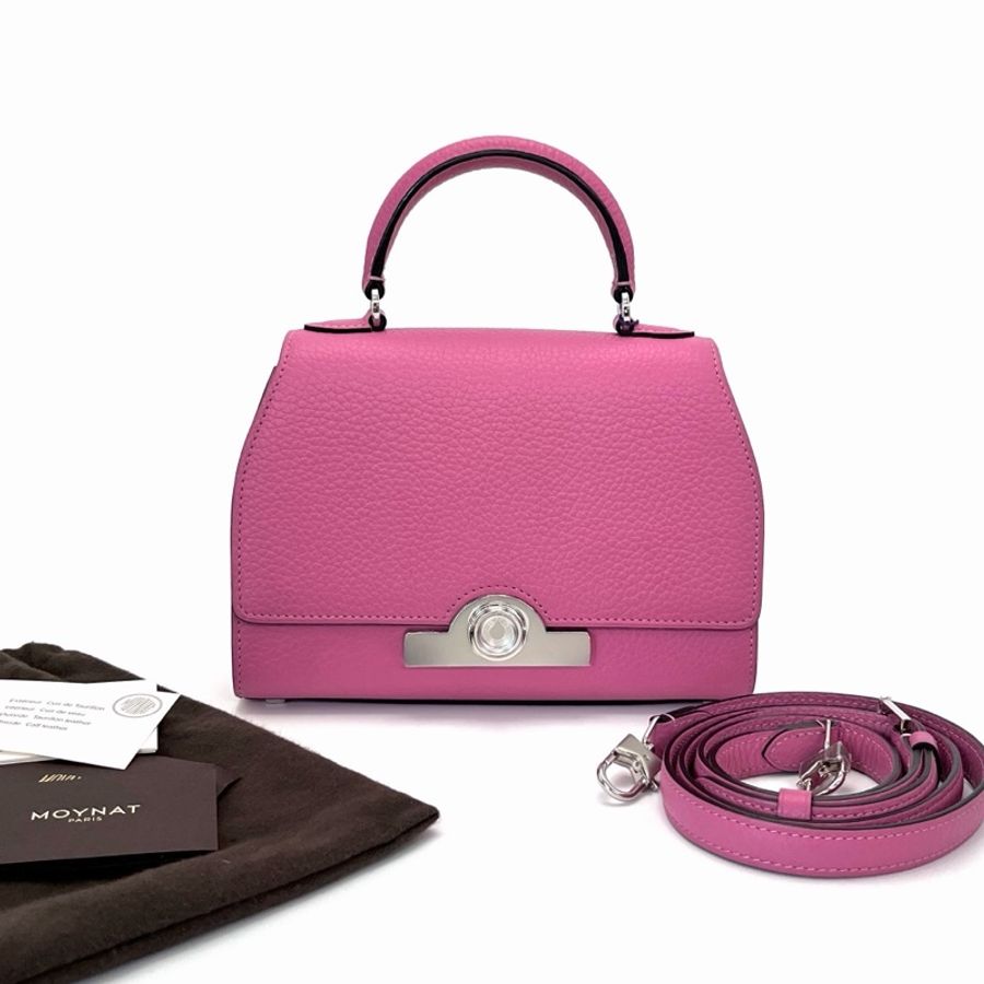 【威選精品】🩷 MOYNAT Rejane 小號銀扣手提斜背包-4