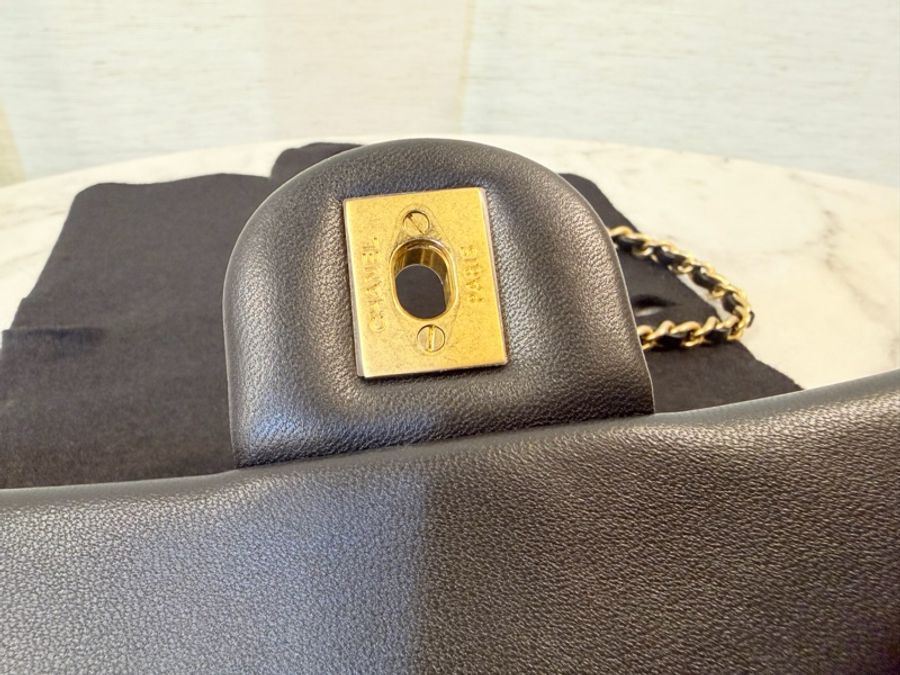 全新～Chanel mini Cf20黑羊皮 金球20-31