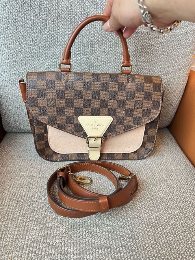 Louis Vuitton 路易威登 BEAUMARCHAIS棋盤格拼色手提包-0
