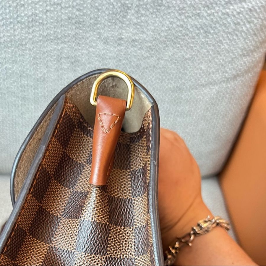 Louis Vuitton 路易威登 BEAUMARCHAIS棋盤格拼色手提包-8