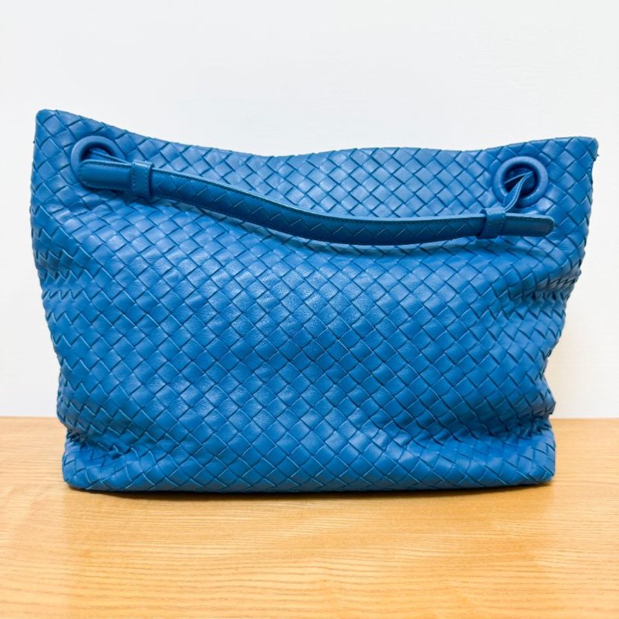 Bottega Veneta BV 編織雙橋單肩斜挎包 秀款 碧綠藍-3