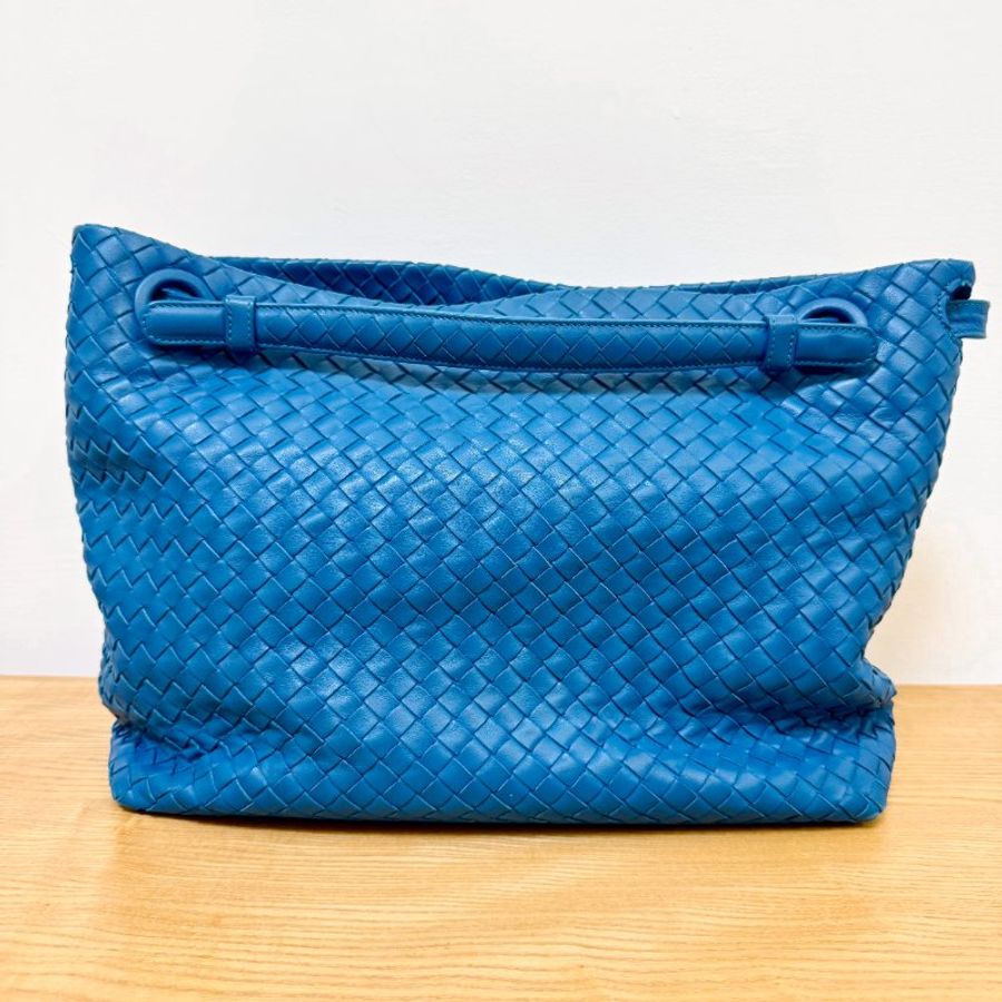 Bottega Veneta BV 編織雙橋單肩斜挎包 秀款 碧綠藍-5