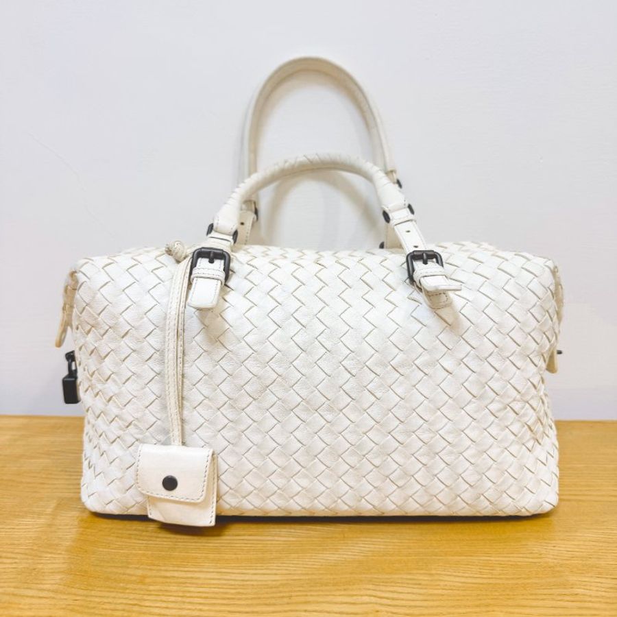 Bottega Veneta 白色 Intrecciato 編織肩背包-5