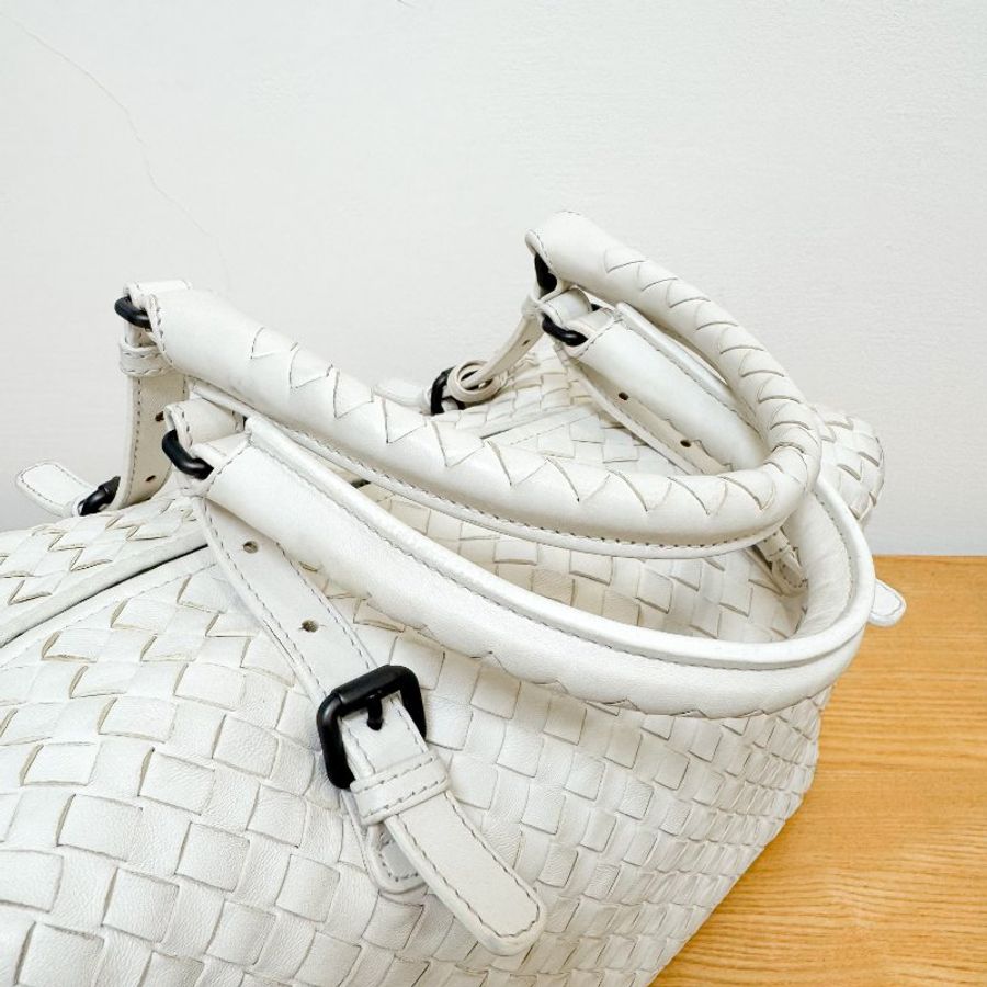 Bottega Veneta 白色 Intrecciato 編織肩背包-10