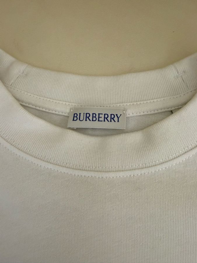 極新BURBERRY藍色滿版大戰馬白色T恤男版-4