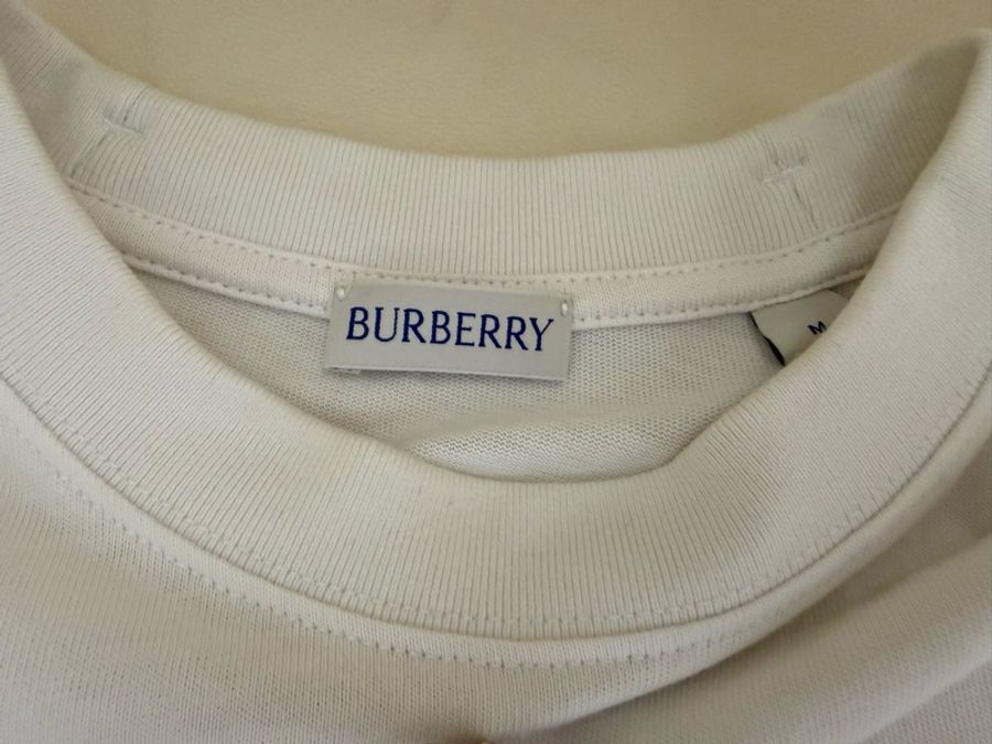 極新BURBERRY藍色滿版大戰馬白色T恤男版-5