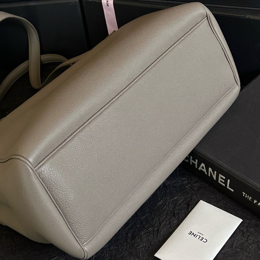 賽琳/Celine 大象灰soft16中號托特包單肩包金扣-5