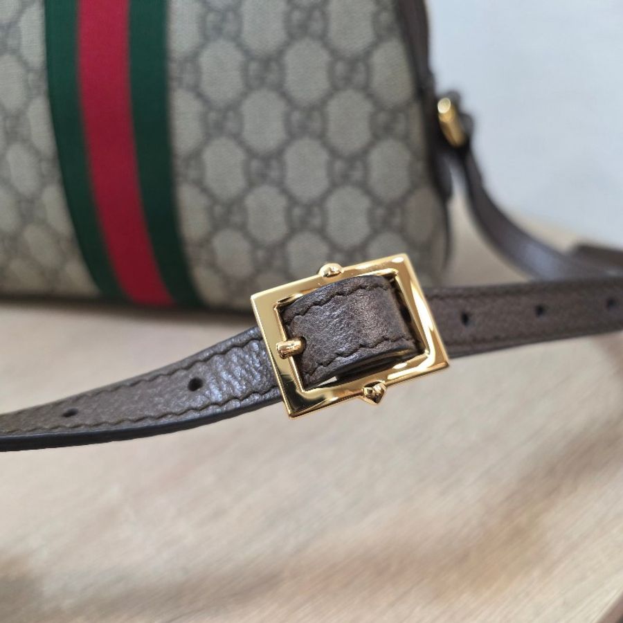 [古馳經典貝殼包甜甜價🥨] Gucci老花Ophidia金釦拉鍊貝殼斜背包-8