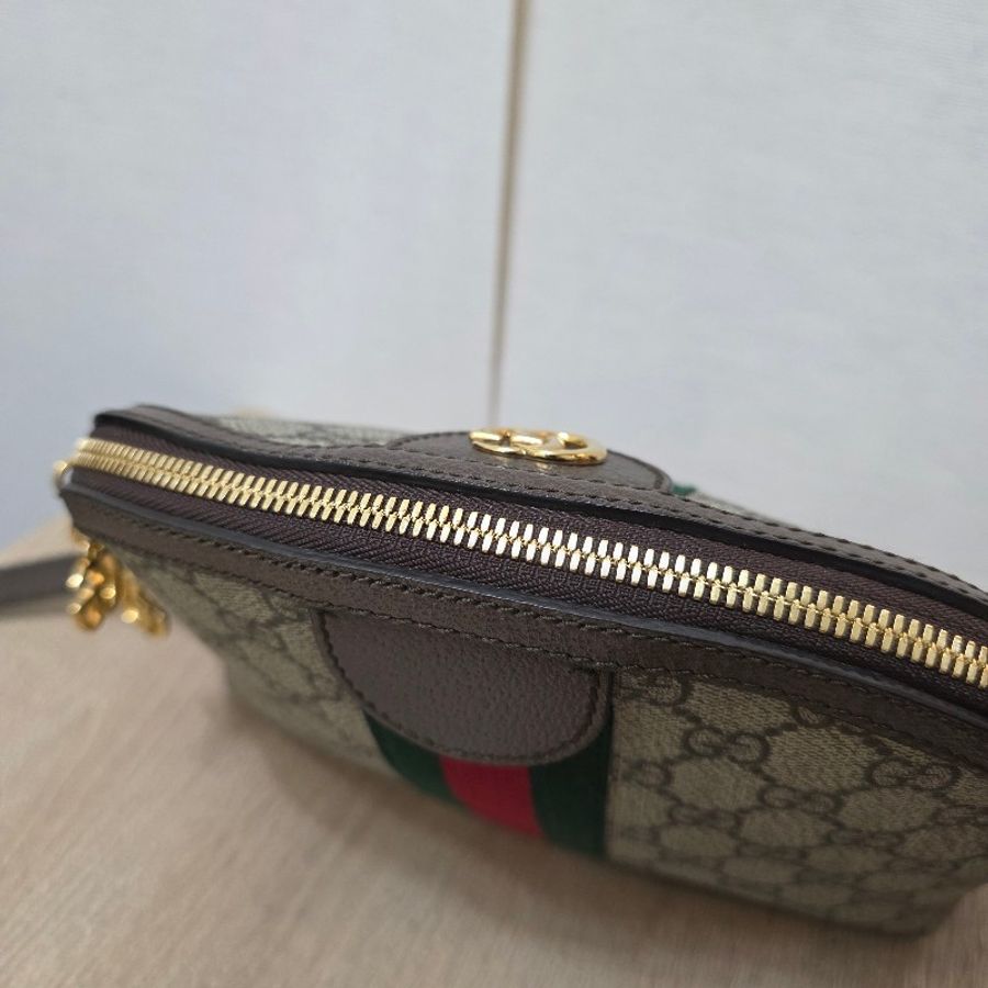 [古馳經典貝殼包甜甜價🥨] Gucci老花Ophidia金釦拉鍊貝殼斜背包-11