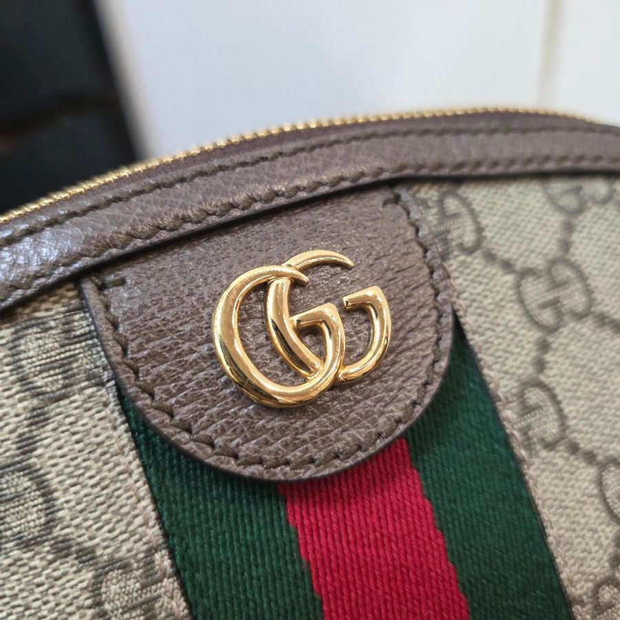 [古馳經典貝殼包甜甜價🥨] Gucci老花Ophidia金釦拉鍊貝殼斜背包-12