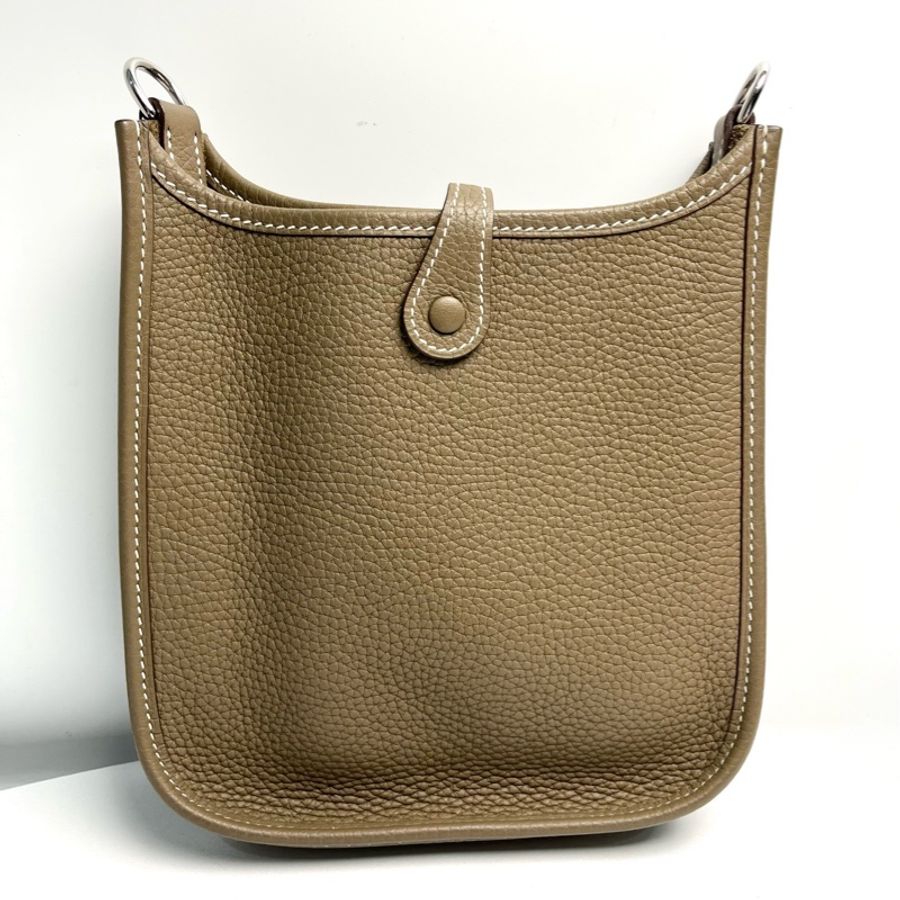 Hermes 愛馬仕 mini evelyne 伊芙琳 大象灰 銀扣 D刻 年份：19年-2