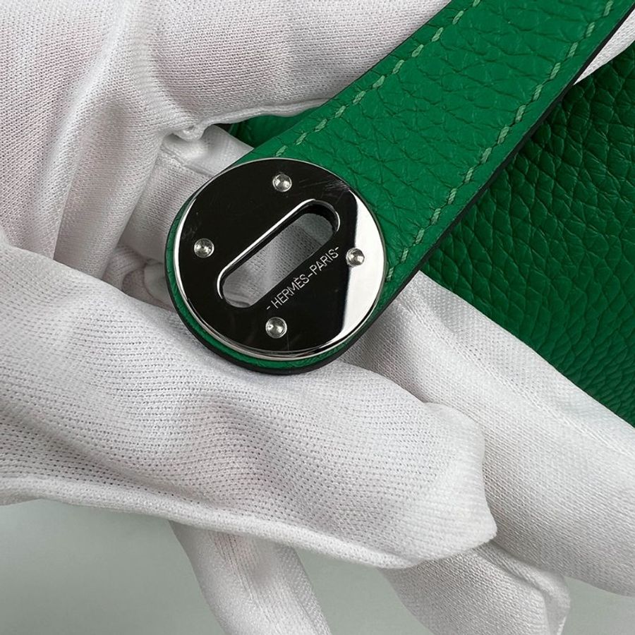 HERMES 愛馬仕 Lindy 26 琳迪包 Bambou 竹子綠銀釦 Togo 牛皮｜手提包 肩背包 雙雙肩帶 經典款｜2025年 K刻 醫生包｜KÉSH 凱仕精品-15