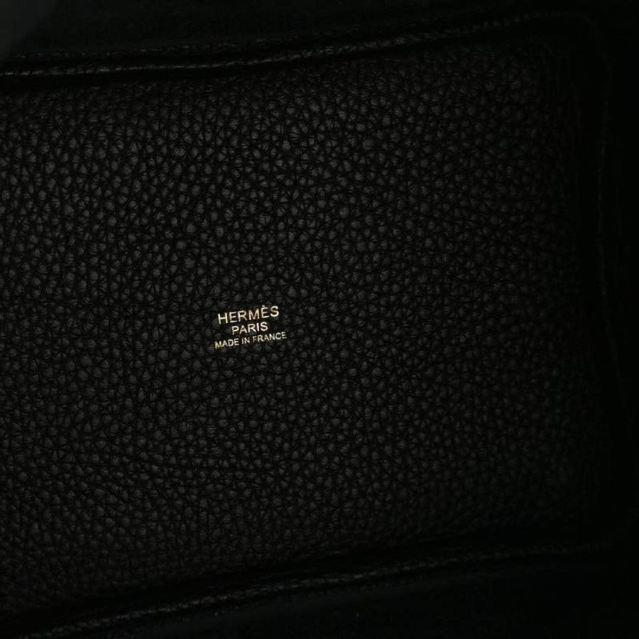 Hermes Picotin菜籃包18純色手提包Clemence（TC）牛皮金扣89黑色Z刻-7