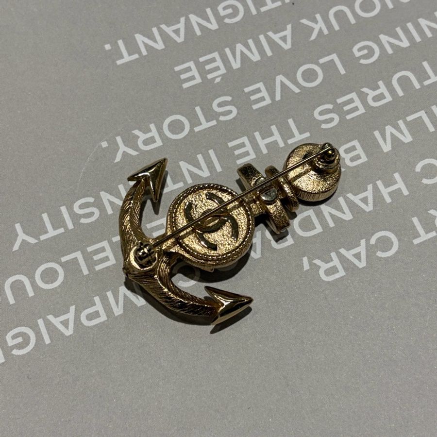 CHANEL 雙C船錨⚓️胸針 金-2