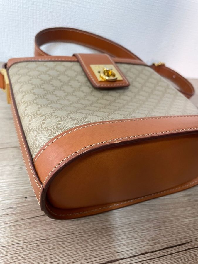 《初。Vintage》Celine 米色老花水桶包-8