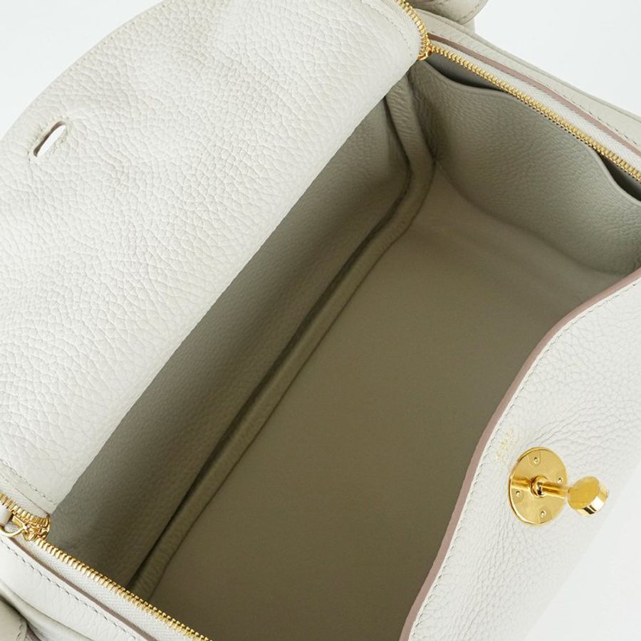 HERMÈS 愛馬仕 Mini Lindy 20 Craie 奶油白 金釦 Clemence 牛皮｜手提包 肩背包 斜背包｜琳迪包 G刻 2026｜KÉSH 凱仕精品-12