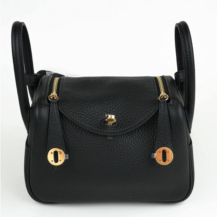 HERMÈS 愛馬仕 Mini Lindy 20 Noir 黑色 金釦 Clemence 牛皮｜肩背包 斜背包 手提包｜迷你琳迪包 K刻2025 收藏款｜KÉSH 凱仕精品-1