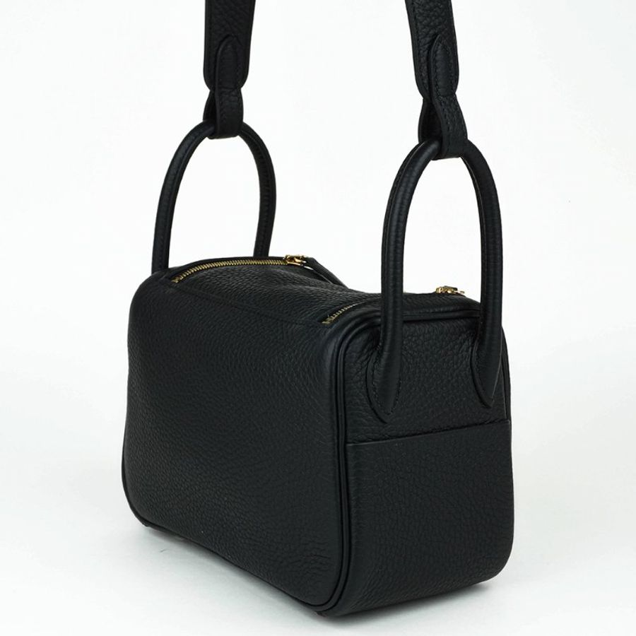 HERMÈS 愛馬仕 Mini Lindy 20 Noir 黑色 金釦 Clemence 牛皮｜肩背包 斜背包 手提包｜迷你琳迪包 K刻2025 收藏款｜KÉSH 凱仕精品-3