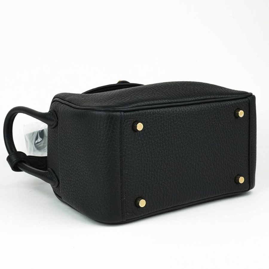 HERMÈS 愛馬仕 Mini Lindy 20 Noir 黑色 金釦 Clemence 牛皮｜肩背包 斜背包 手提包｜迷你琳迪包 K刻2025 收藏款｜KÉSH 凱仕精品-6