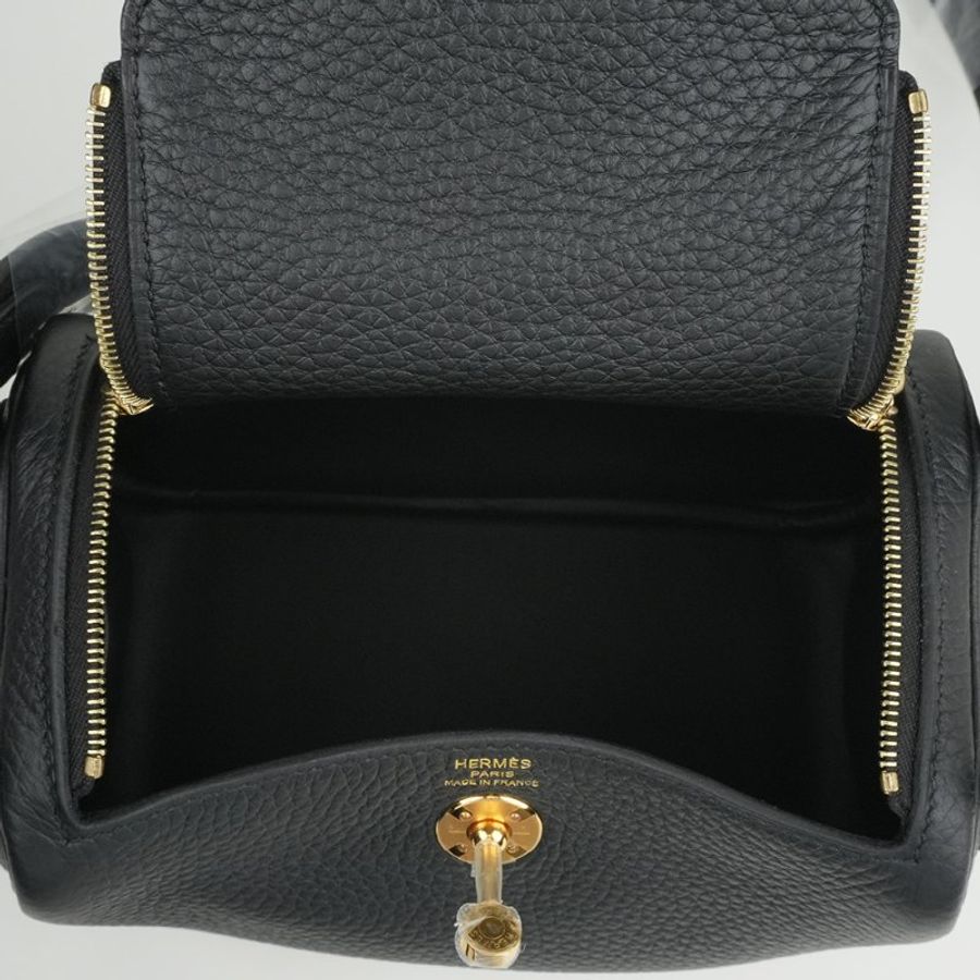 HERMÈS 愛馬仕 Mini Lindy 20 Noir 黑色 金釦 Clemence 牛皮｜肩背包 斜背包 手提包｜迷你琳迪包 K刻2025 收藏款｜KÉSH 凱仕精品-9