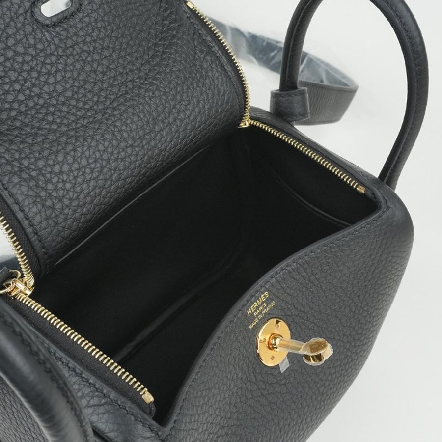 HERMÈS 愛馬仕 Mini Lindy 20 Noir 黑色 金釦 Clemence 牛皮｜肩背包 斜背包 手提包｜迷你琳迪包 K刻2025 收藏款｜KÉSH 凱仕精品-10