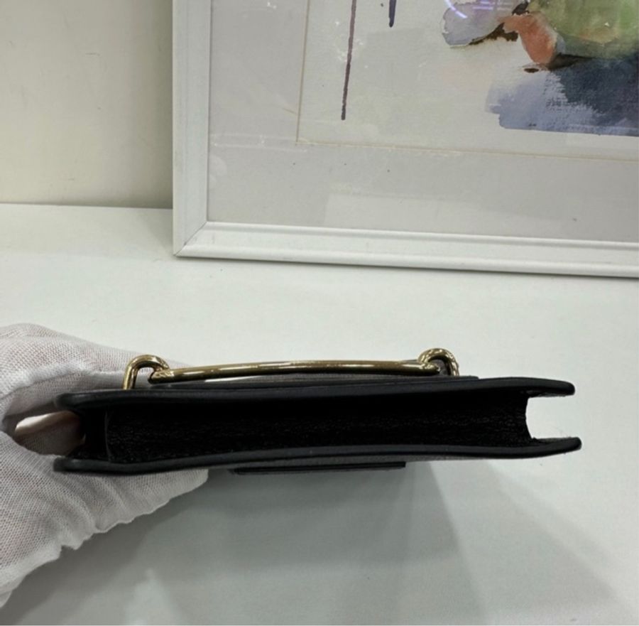 Hermes愛馬仕 roulis slim 黑金豬鼻子山羊皮零錢包 Z刻-4