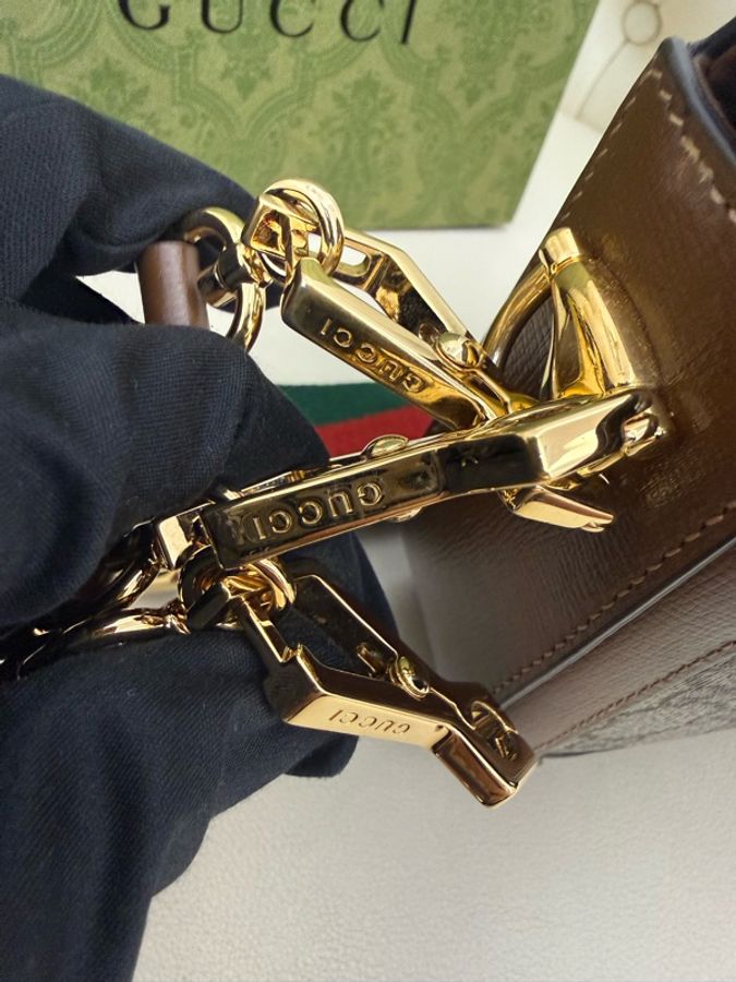 極新GUCCI Horsebit 1955 medium shoulder bag咖啡色1955系列小號斜背包658754-11