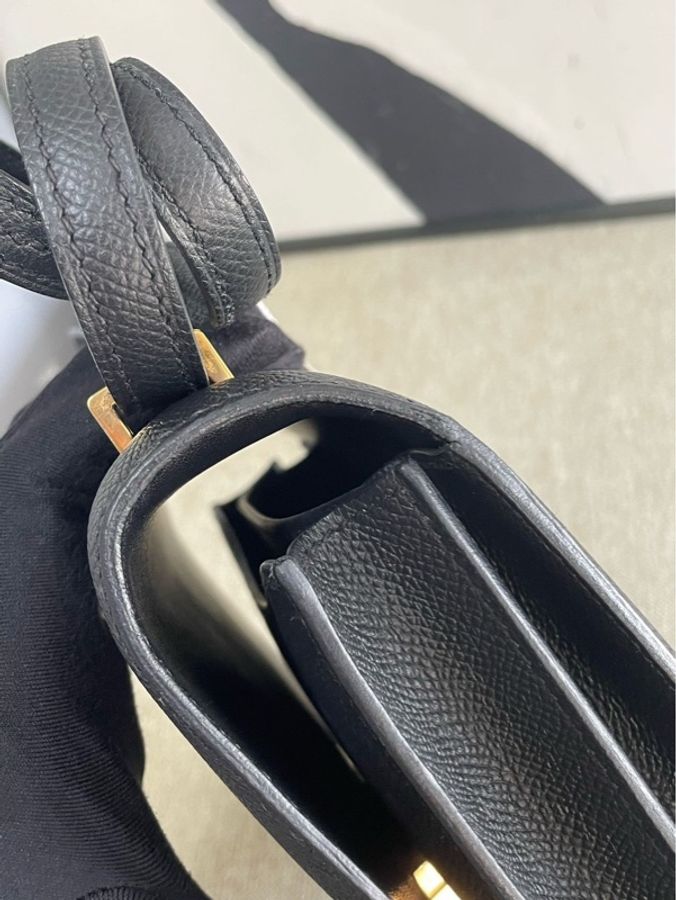 Hermes 愛馬仕 Constance 黑金康康19 U刻 親款帶镜子-5