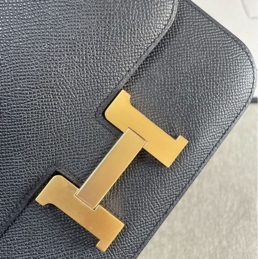 Hermes 愛馬仕 Constance 黑金康康19 U刻 親款帶镜子-16