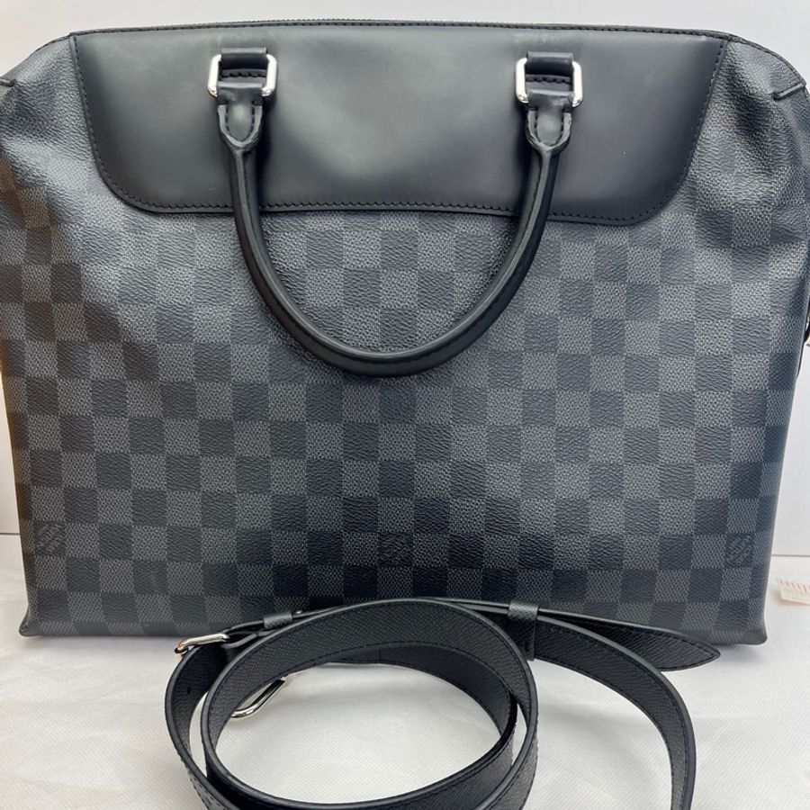 LV/路易威登 公文包 黑灰色棋盤格 男士公文包 手提包 有肩帶-1