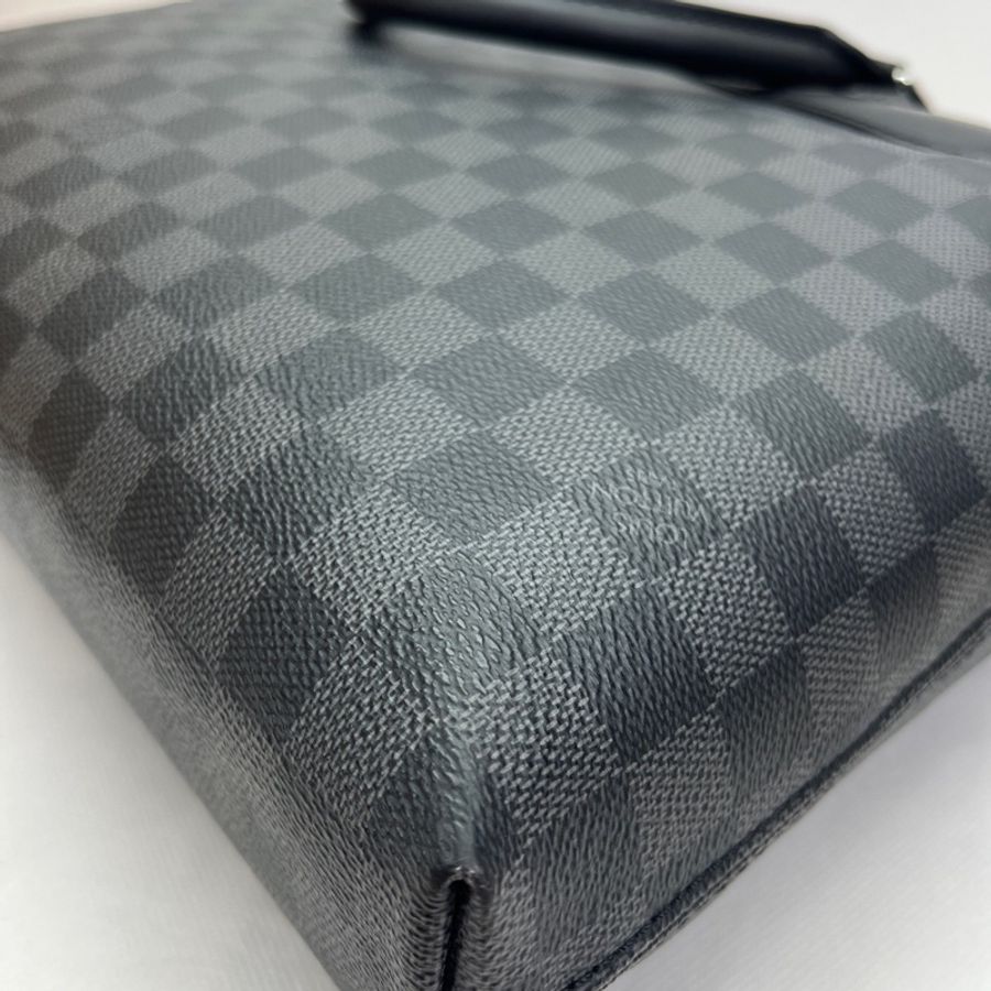 LV/路易威登 公文包 黑灰色棋盤格 男士公文包 手提包 有肩帶-4