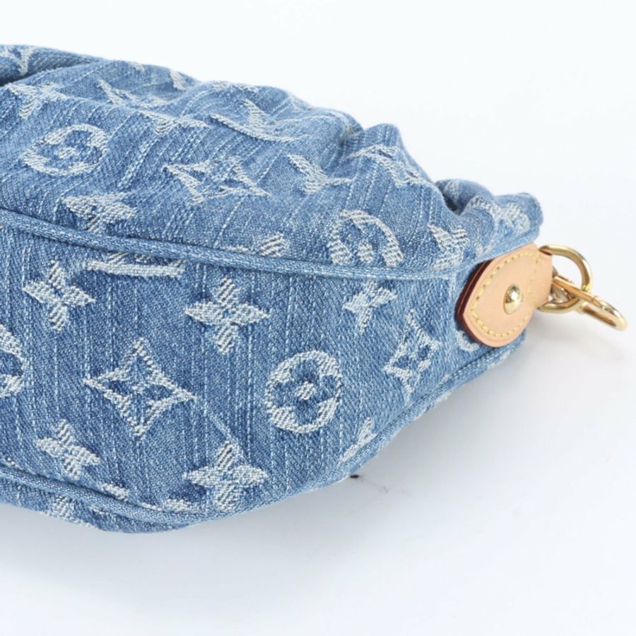 全新，路易威登 Monogram Denim Pochette Ballet M13571 女士雙肩包/手提包。-4
